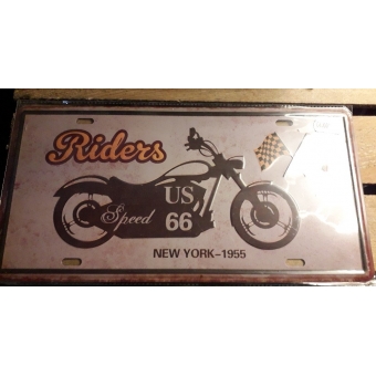 tekstbord 'Riders US'66